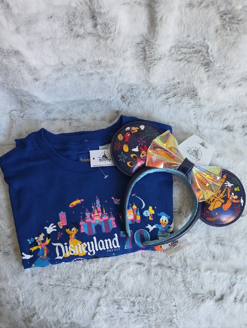 Disney 70th Anniversary T-shirt Mickey & Friends With Headband